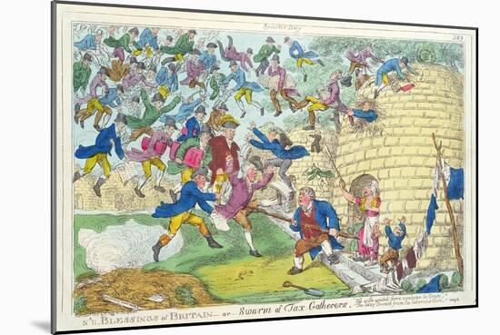 Blessings of Britain - or Swarm of Tax Gatherers, 1817-null-Mounted Giclee Print