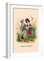 Bleuet et Coquelicot-J.J. Grandville-Framed Art Print