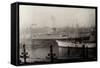 Blick Auf Dampfer Patria Im Hafen, Hapag-null-Framed Stretched Canvas