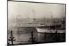 Blick Auf Dampfer Patria Im Hafen, Hapag-null-Mounted Giclee Print