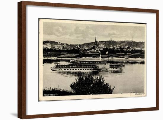 Blick Auf Den Dampfer Dresden Auf Der Elbe-null-Framed Giclee Print