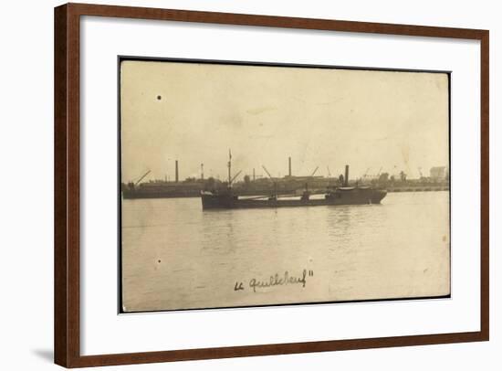 Blick Auf Den Tanker Le Quillebeuf, Hafen, Kräne-null-Framed Giclee Print