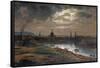 Blick Auf Dresden Bei Abend, 1845-Johan Christian Clausen Dahl-Framed Stretched Canvas