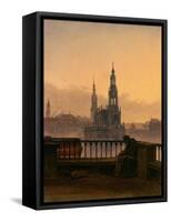 Blick Auf Dresden Mit Mondsichel-Carl Gustav Carus-Framed Stretched Canvas