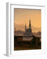 Blick Auf Dresden Mit Mondsichel-Carl Gustav Carus-Framed Giclee Print