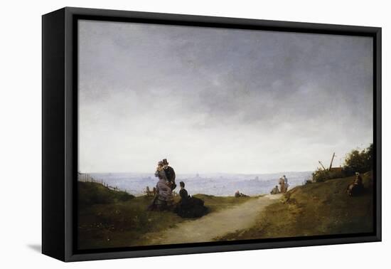 Blick auf Paris vom Montmartre aus-Ferdinand Heilbuth-Framed Stretched Canvas