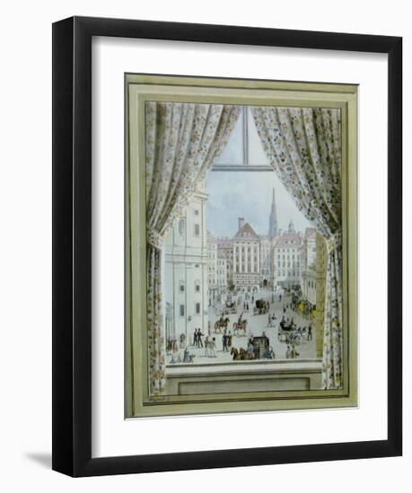 Blick aus dem Fenster auf die Freyung, c.1828-Balthasar Wigand-Framed Art Print