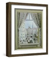 Blick aus dem Fenster auf die Freyung, c.1828-Balthasar Wigand-Framed Art Print