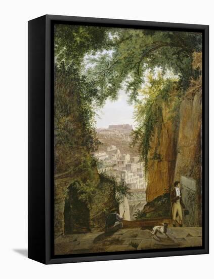 Blick vom Grab des Vergil auf die Stadt Neapel-Franz Ludwig Catel-Framed Stretched Canvas