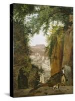 Blick vom Grab des Vergil auf die Stadt Neapel-Franz Ludwig Catel-Stretched Canvas