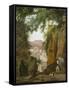 Blick vom Grab des Vergil auf die Stadt Neapel-Franz Ludwig Catel-Framed Stretched Canvas