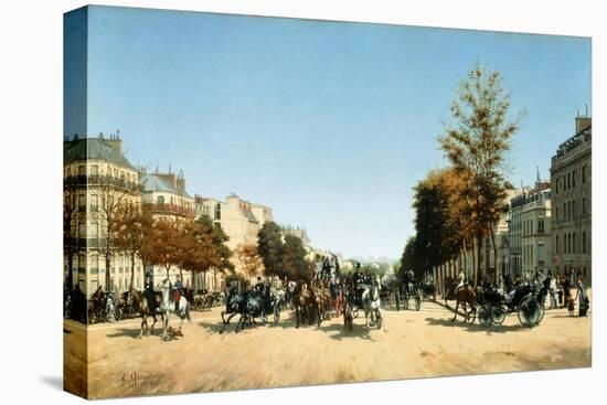 Blick Vom Place D'Etoile in Die Belebten Champs Elysées, 1878-Edmond Georges Grandjean-Stretched Canvas