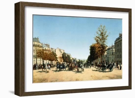 Blick Vom Place D'Etoile in Die Belebten Champs Elysées, 1878-Edmond Georges Grandjean-Framed Giclee Print