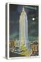 Blimp, Moon over Empire State Building, New York City-null-Stretched Canvas