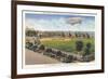 Blimp over Ballpark, St. Petersburg, Florida-null-Framed Art Print