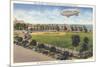 Blimp over Ballpark, St. Petersburg, Florida-null-Mounted Art Print