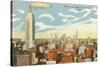 Blimp over Midtown Manhattan-null-Stretched Canvas