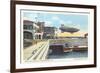 Blimp over Pier, St. Petersburg, Florida-null-Framed Art Print