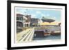 Blimp over Pier, St. Petersburg, Florida-null-Framed Art Print