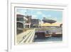 Blimp over Pier, St. Petersburg, Florida-null-Framed Premium Giclee Print