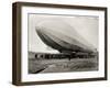 Blimp, Zeppelin No. 3, on Ground-null-Framed Premium Photographic Print