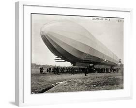 Blimp, Zeppelin No. 3, on Ground-null-Framed Photographic Print