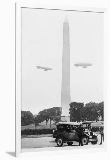 Blimps Practice over the Washington Monument-null-Framed Art Print