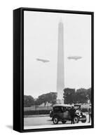 Blimps Practice over the Washington Monument-null-Framed Stretched Canvas