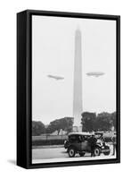 Blimps Practice over the Washington Monument-null-Framed Stretched Canvas