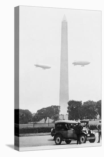 Blimps Practice over the Washington Monument-null-Stretched Canvas