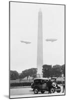 Blimps Practice over the Washington Monument-null-Mounted Art Print