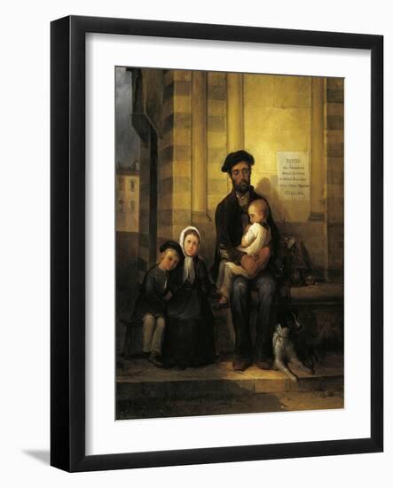 Blind Craftsman and His Family, 1851-Giuseppe Moricci-Framed Giclee Print