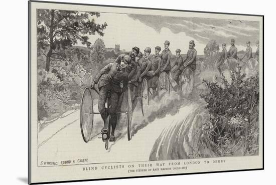 Blind Cyclists on their Way from London to Derby-Charles Joseph Staniland-Mounted Giclee Print