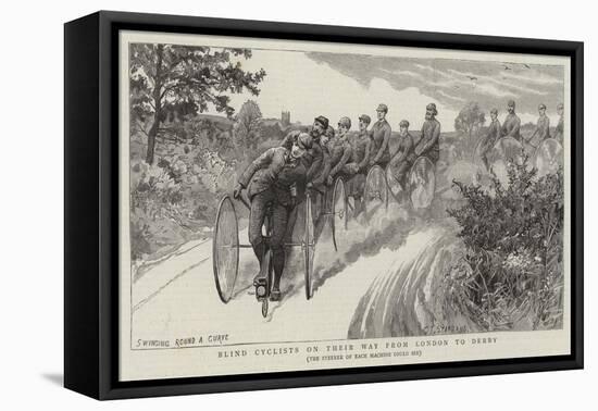 Blind Cyclists on their Way from London to Derby-Charles Joseph Staniland-Framed Stretched Canvas