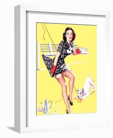 Blind Date Pin-Up 1940s-Gil Elvgren-Framed Art Print