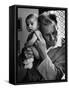 Blind Doctor Albert A. Nast Holding Ear to Back of 3 Month Old Instead of Using a Stethoscope-Thomas D. Mcavoy-Framed Stretched Canvas
