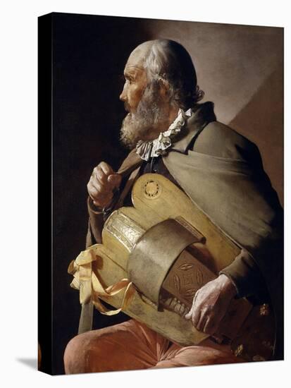 Blind Hurdy-Gurdy Player, 1610-1630-Georges de La Tour-Stretched Canvas