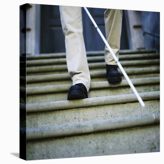 Blind Man Descending Stairs-Cristina-Stretched Canvas