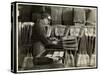 Blind Man Labeling Brooms at the Bourne Memorial Building, New York, 1935-Byron Company-Stretched Canvas