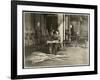 Blind Man Placing Iron Hoops on Brooms at the Bourne Memorial Building, New York, 1921-Byron Company-Framed Premium Giclee Print