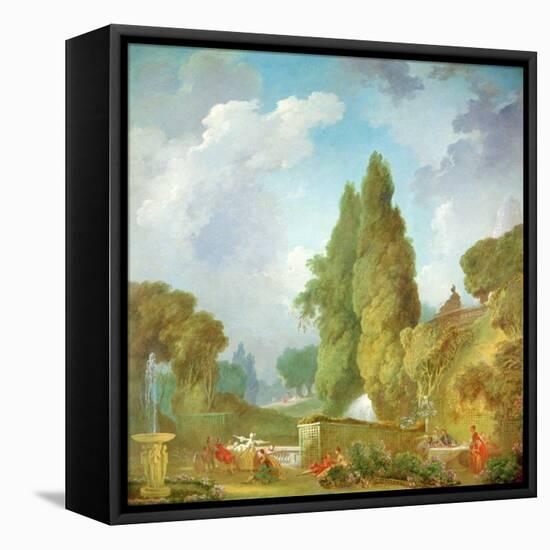 Blind Man's Buff-Jean-Honoré Fragonard-Framed Stretched Canvas