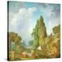 Blind Man's Buff-Jean-Honoré Fragonard-Stretched Canvas