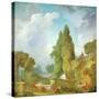 Blind Man's Buff-Jean-Honoré Fragonard-Stretched Canvas