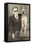 Blind Man with Guide Dog, France-null-Framed Stretched Canvas