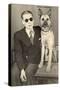 Blind Man with Guide Dog, France-null-Stretched Canvas