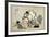 Blind Monks Examining an Elephant, Japanese Wood-Cut Print-Lantern Press-Framed Art Print