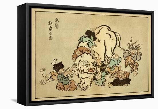 Blind Monks Examining an Elephant-Itcho Hanabusa-Framed Stretched Canvas