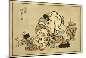 Blind Monks Examining an Elephant-Itcho Hanabusa-Mounted Art Print