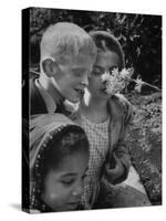 Blind School Children During an Outing in Brooklyn Botanical Gardens of Fragrance-Lisa Larsen-Stretched Canvas
