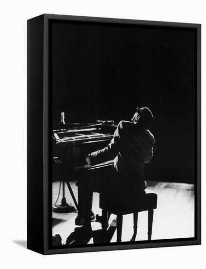 Blind Singer and Jazz Pianist Ray Charles Performing in Concert at Carnegie Hall-Bill Ray-Framed Stretched Canvas